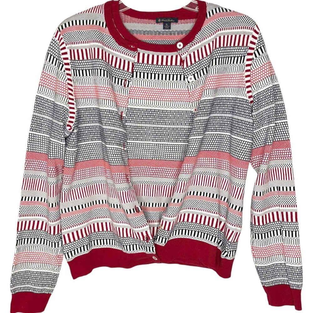 Brooks Brothers Colorful Cotton Sweater Set - Black/Red - XL